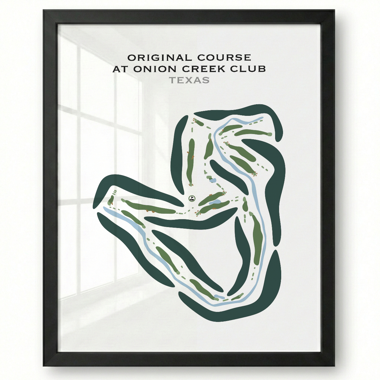 Original Course at Onion Creek Club, Texas - Printed Golf Courses
