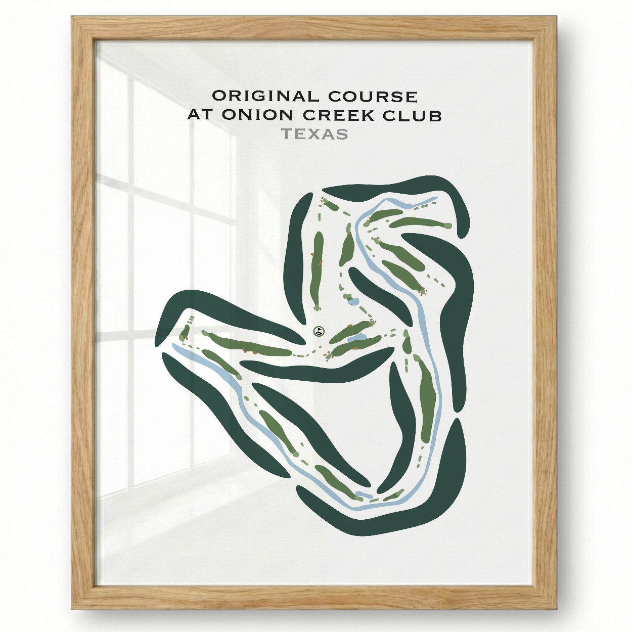 Original Course at Onion Creek Club, Texas - Printed Golf Courses