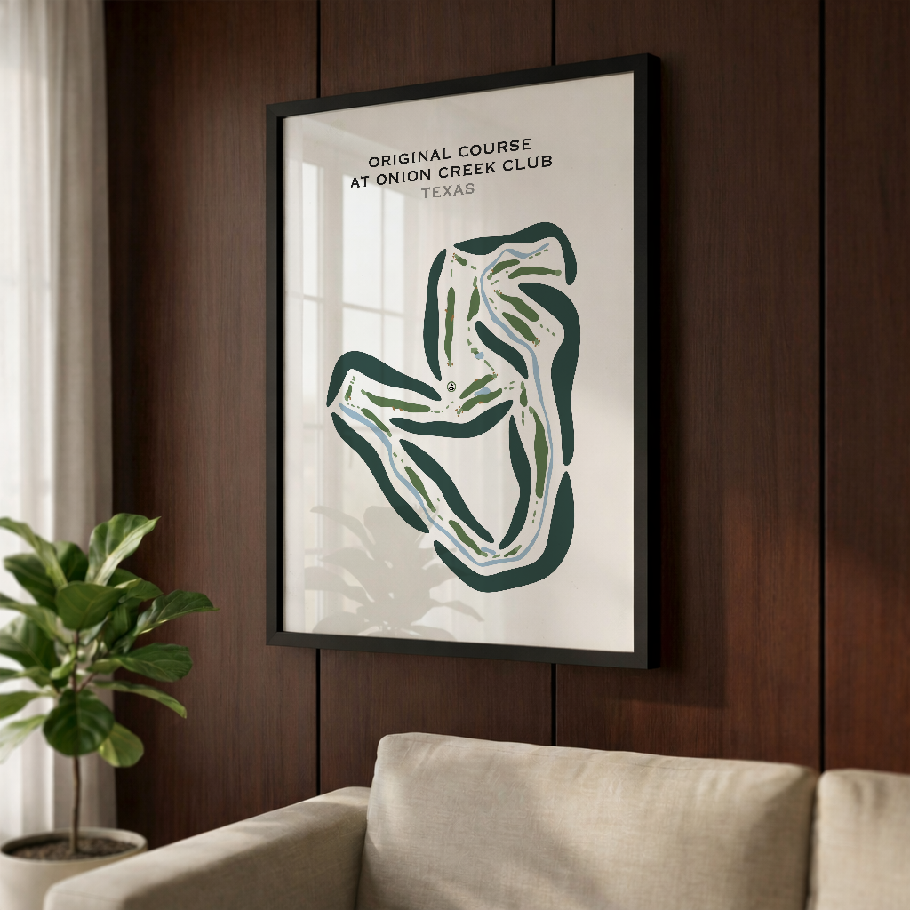 Original Course at Onion Creek Club, Texas - Printed Golf Courses