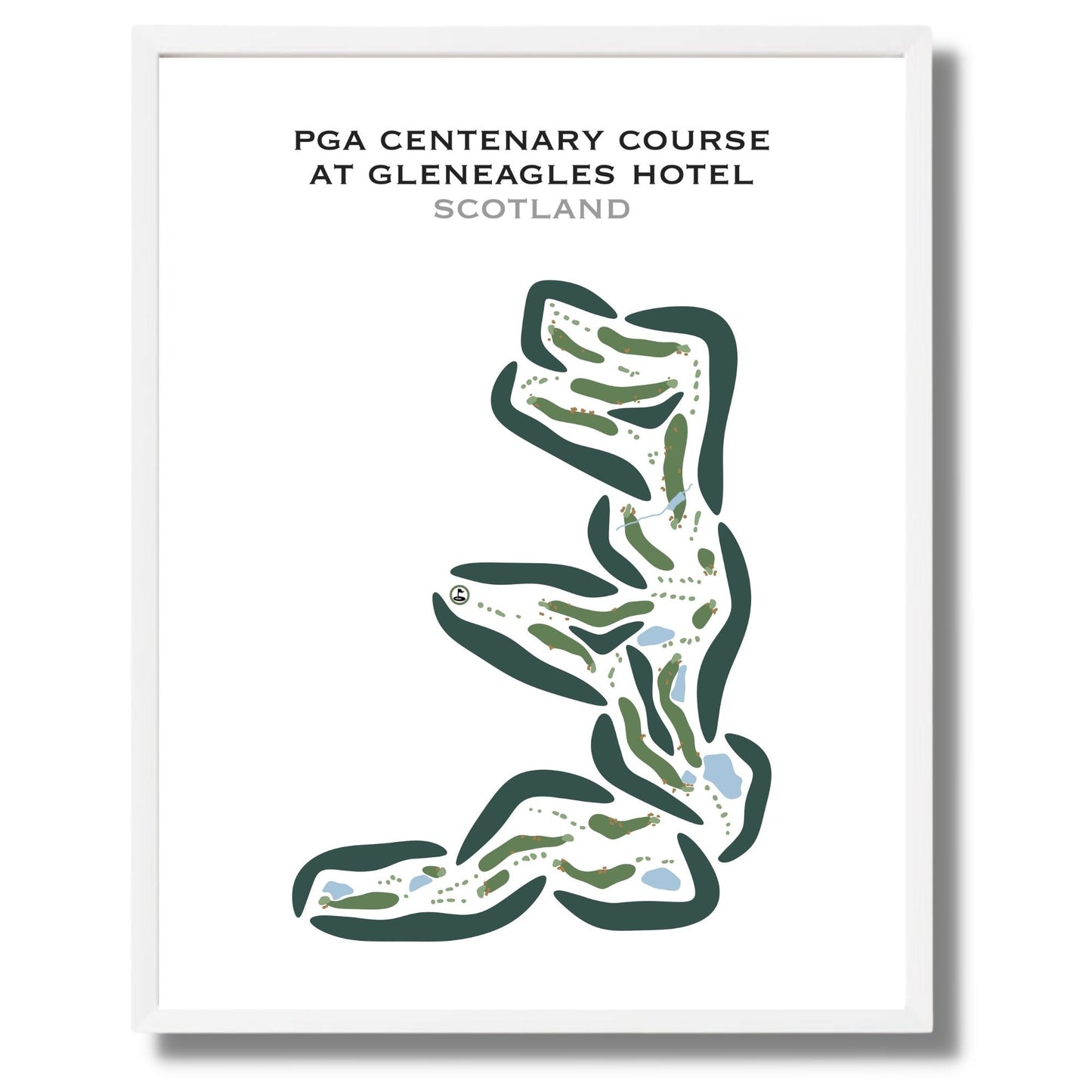 PGA Centenary Course at Gleneagles Hotel, Scotland - Printed Golf Courses