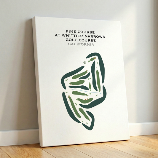 Pine Course at Whittier Narrows Golf Course, California - Printed Golf Courses