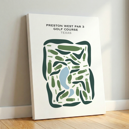 Preston West Par 3 Golf Course, Texas - Printed Golf Courses