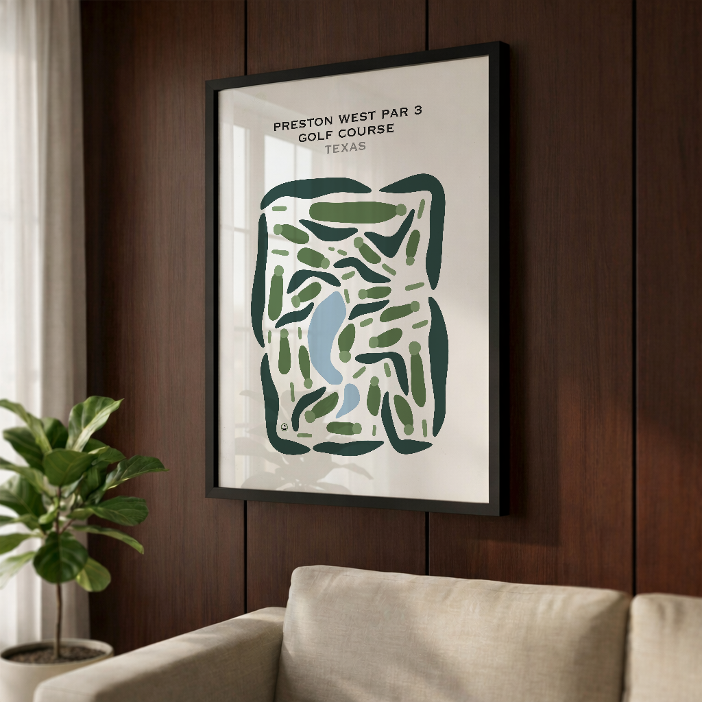 Preston West Par 3 Golf Course, Texas - Printed Golf Courses