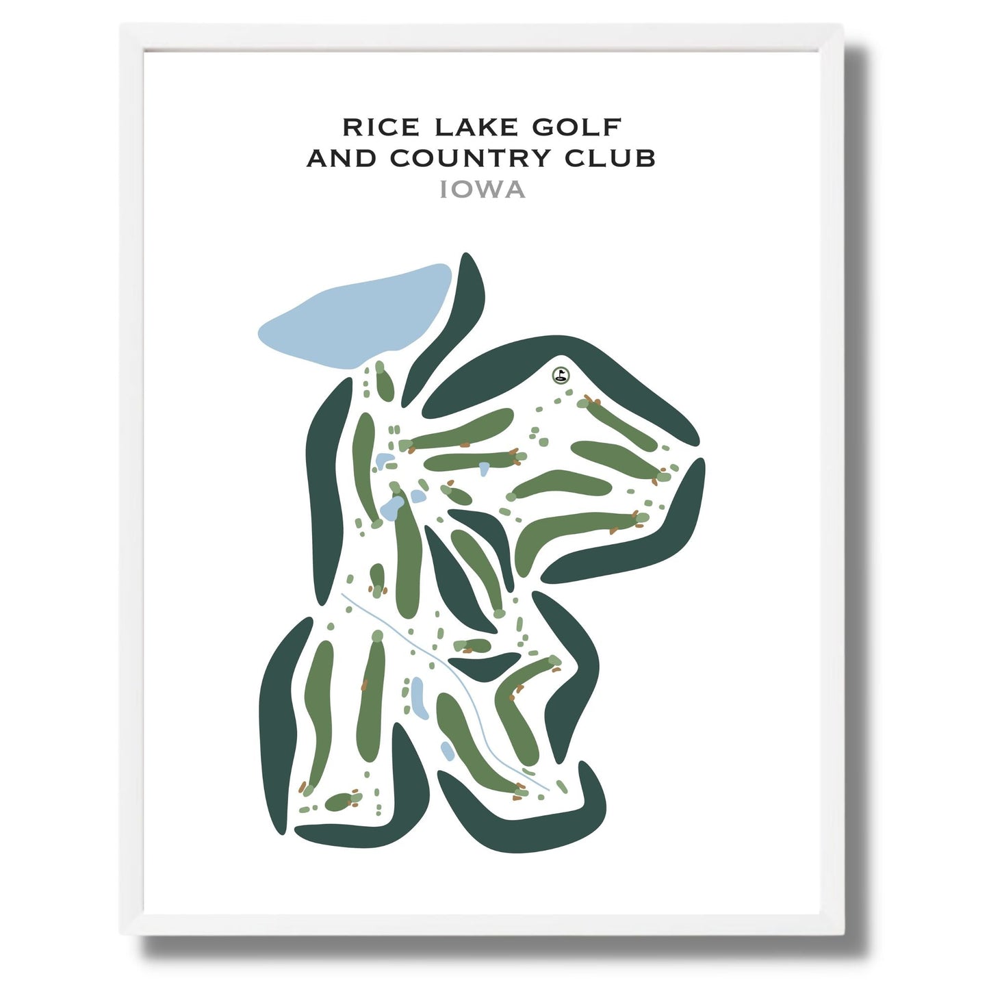 Rice Lake Golf and Country Club, Iowa - Printed Golf Courses