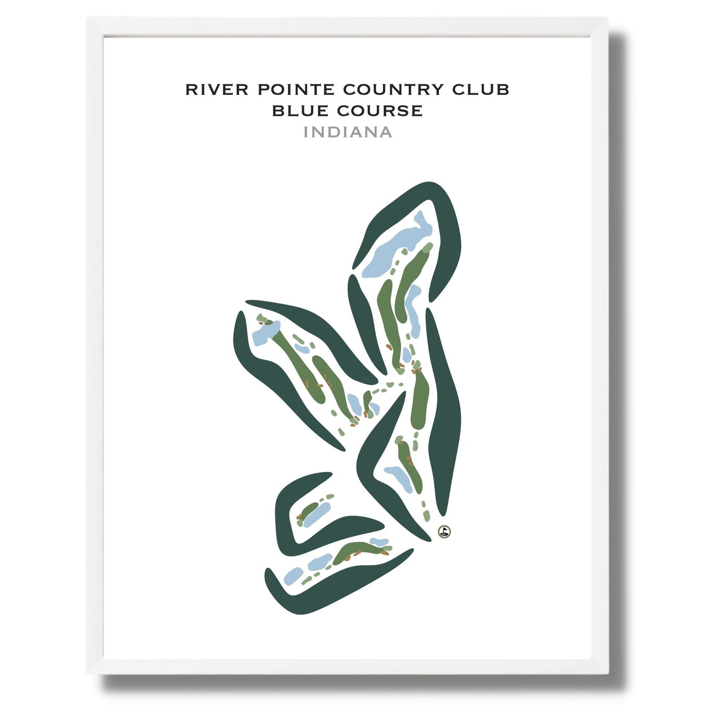 River Pointe Country Club, Blue Course, Indiana - Printed Golf Courses