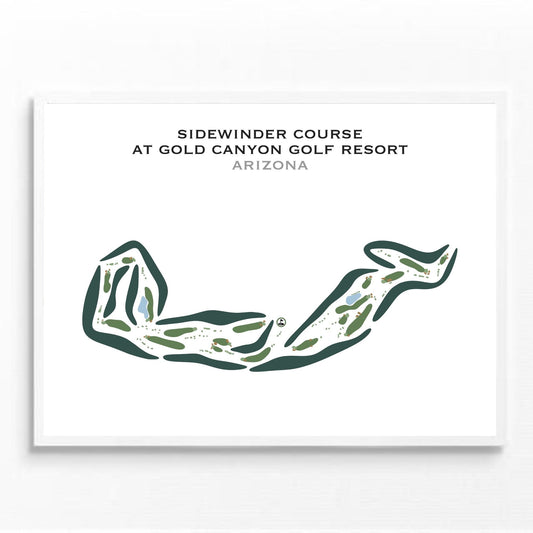 Sidewinder Course at Gold Canyon Golf Resort, Arizona - Printed Golf Courses