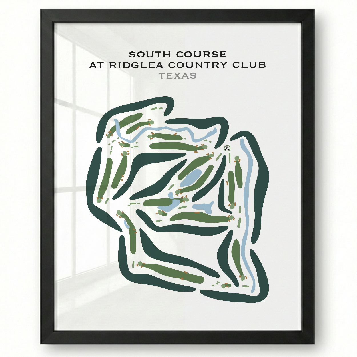 South Course at Ridglea Country Club, Texas - Printed Golf Courses
