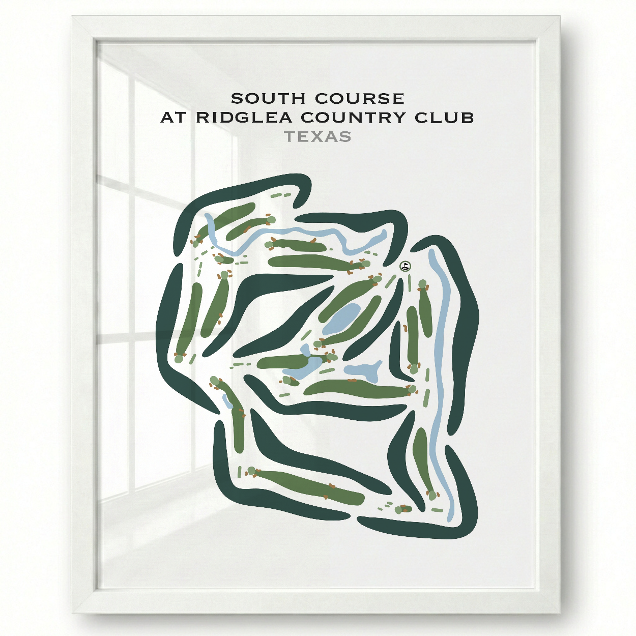 South Course at Ridglea Country Club, Texas - Printed Golf Courses