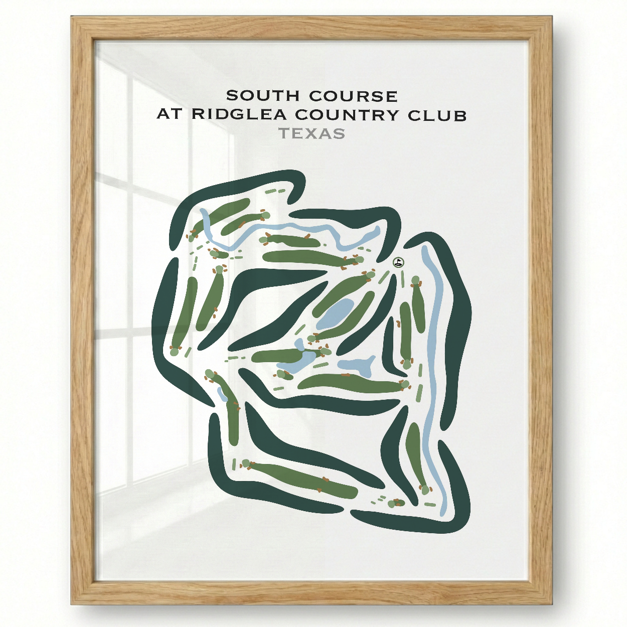 South Course at Ridglea Country Club, Texas - Printed Golf Courses