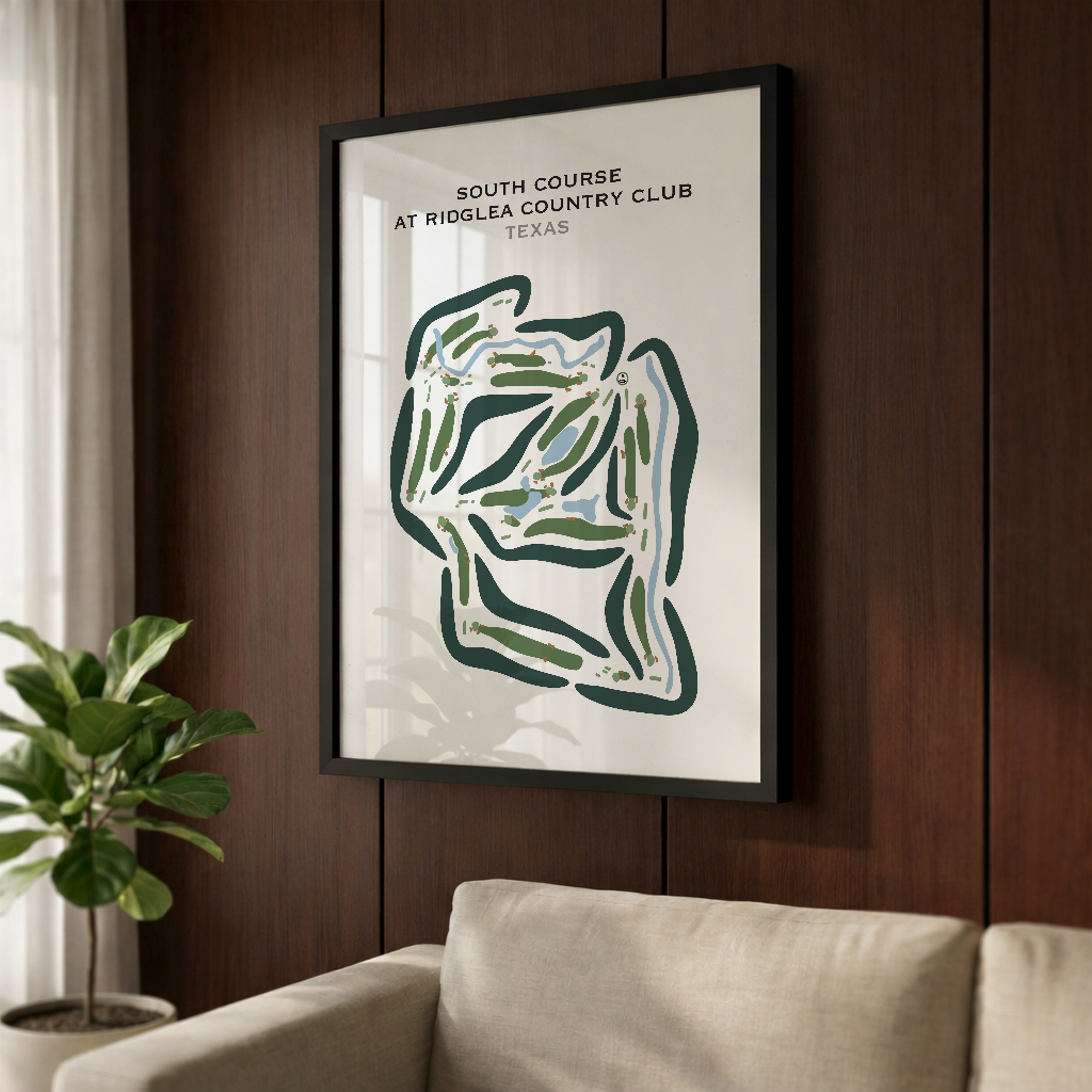 South Course at Ridglea Country Club, Texas - Printed Golf Courses