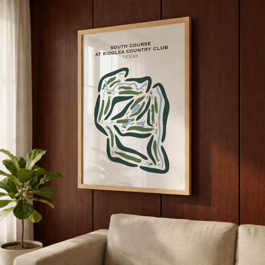 South Course at Ridglea Country Club, Texas - Printed Golf Courses