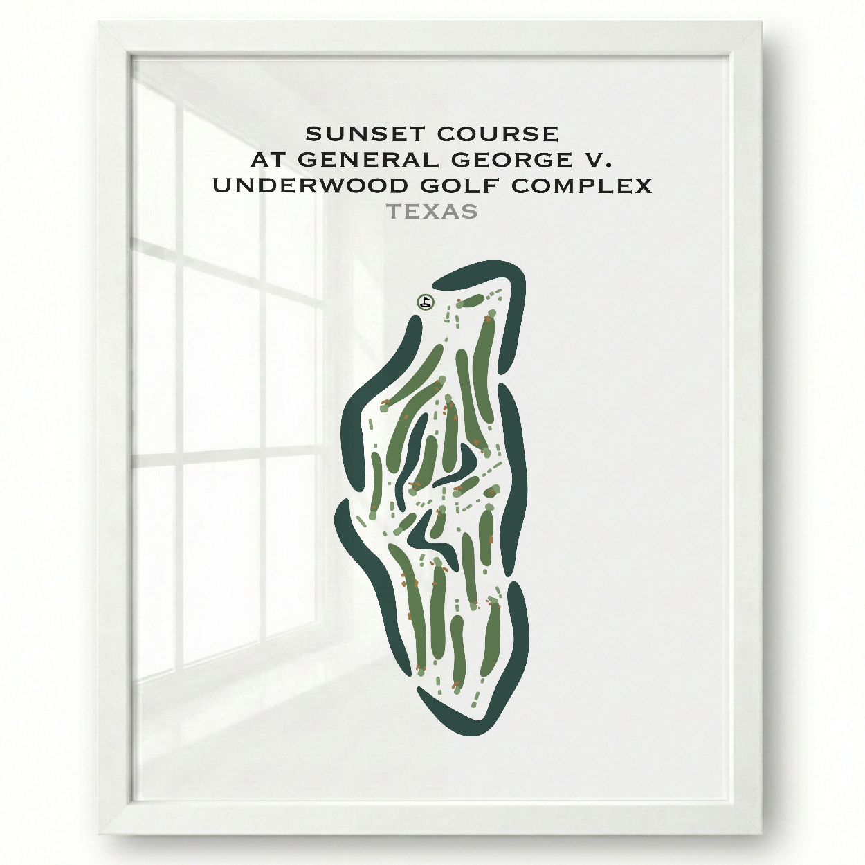Sunset Course at General George V. Underwood Golf Complex, Texas - Printed Golf Courses