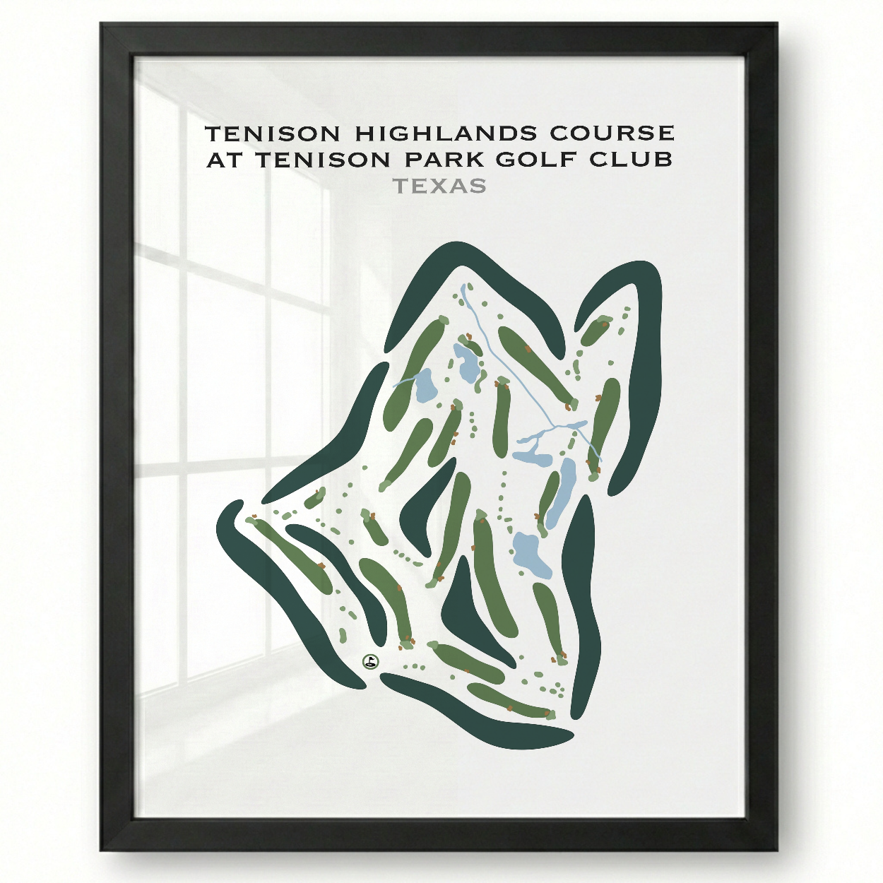 Tenison Highlands Course at Tenison Park Golf Club, Texas - Printed Golf Courses