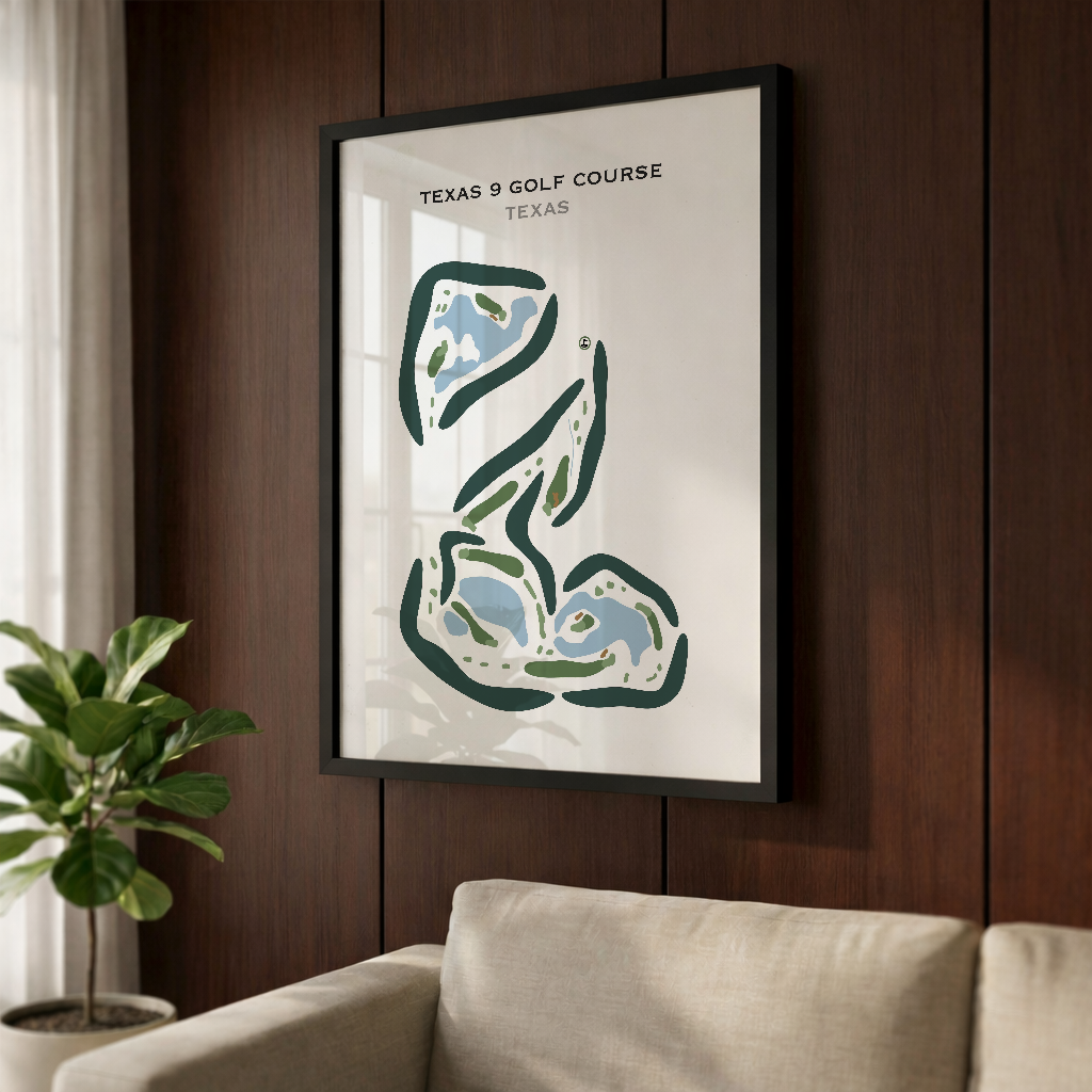 Texas 9 Golf Course, Texas - Printed Golf Courses
