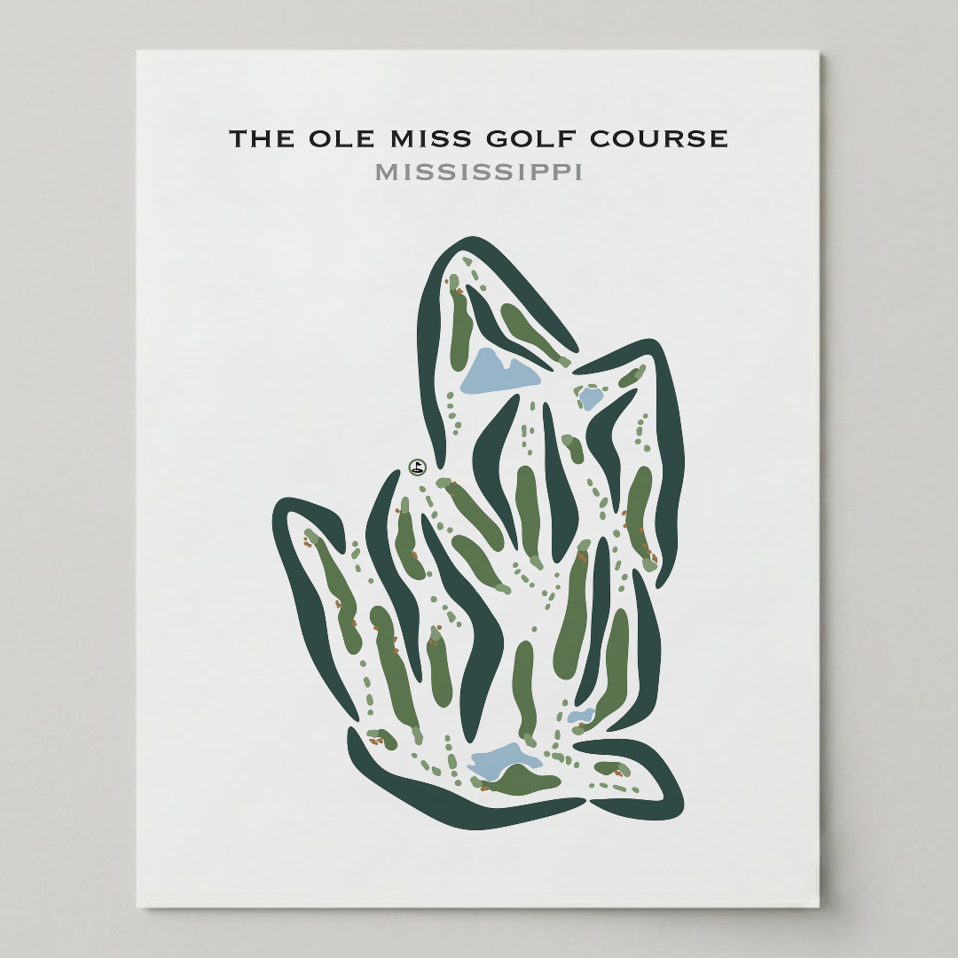 The Ole Miss Golf Course, Mississippi - Printed Golf Course