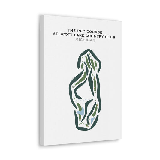 The Red Course at Scott Lake Country Club, Michigan - Printed Golf Courses