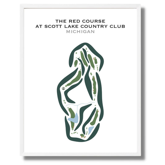 The Red Course at Scott Lake Country Club, Michigan - Printed Golf Courses