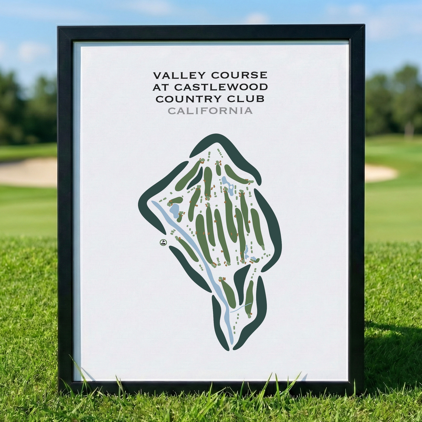 Valley Course at Castlewood Country Club, California - Printed Golf Courses
