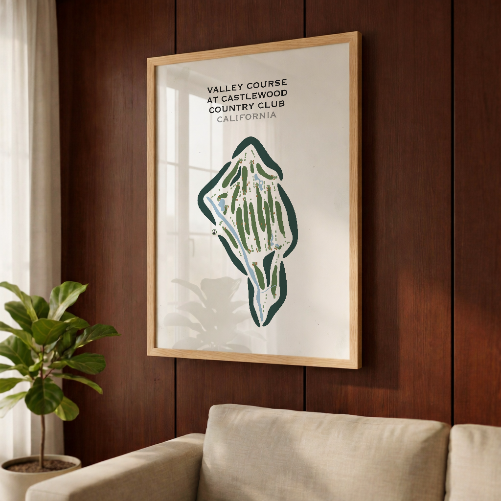Valley Course at Castlewood Country Club, California - Printed Golf Courses