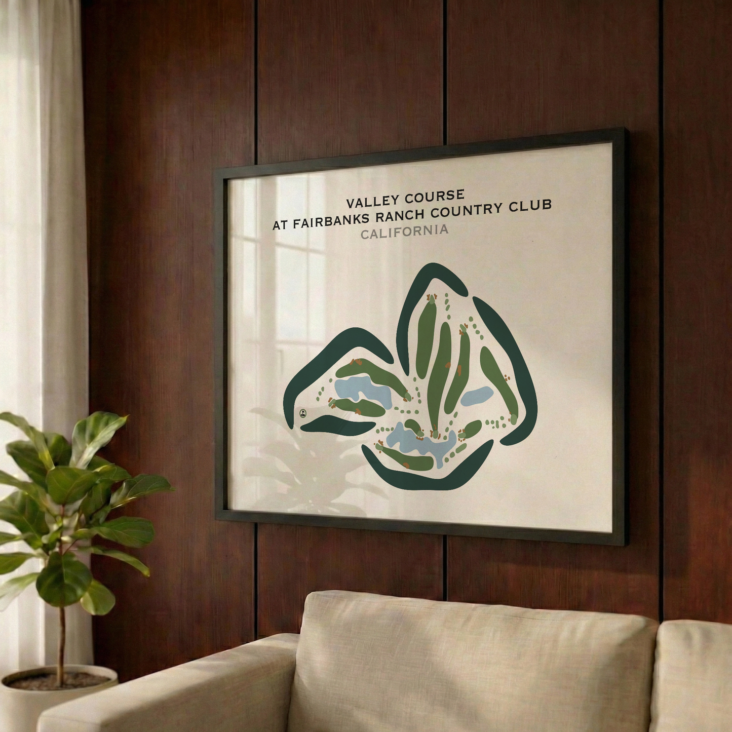 Valley Course at Fairbanks Ranch Country Club, California - Printed Golf Courses