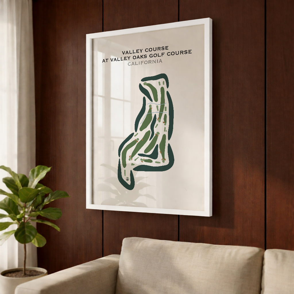 Valley Course at Valley Oaks Golf Course, California - Printed Golf Courses