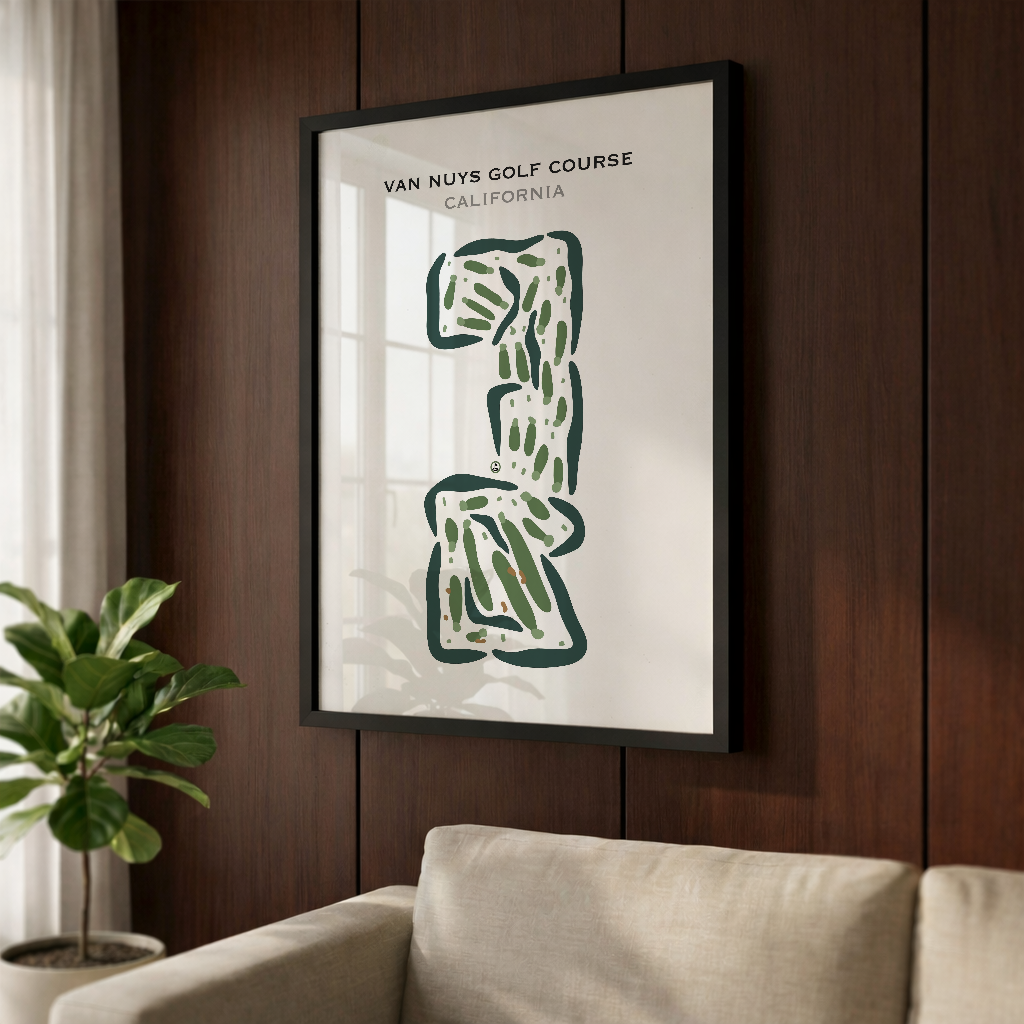 Van Nuys Golf Course, California - Printed Golf Courses