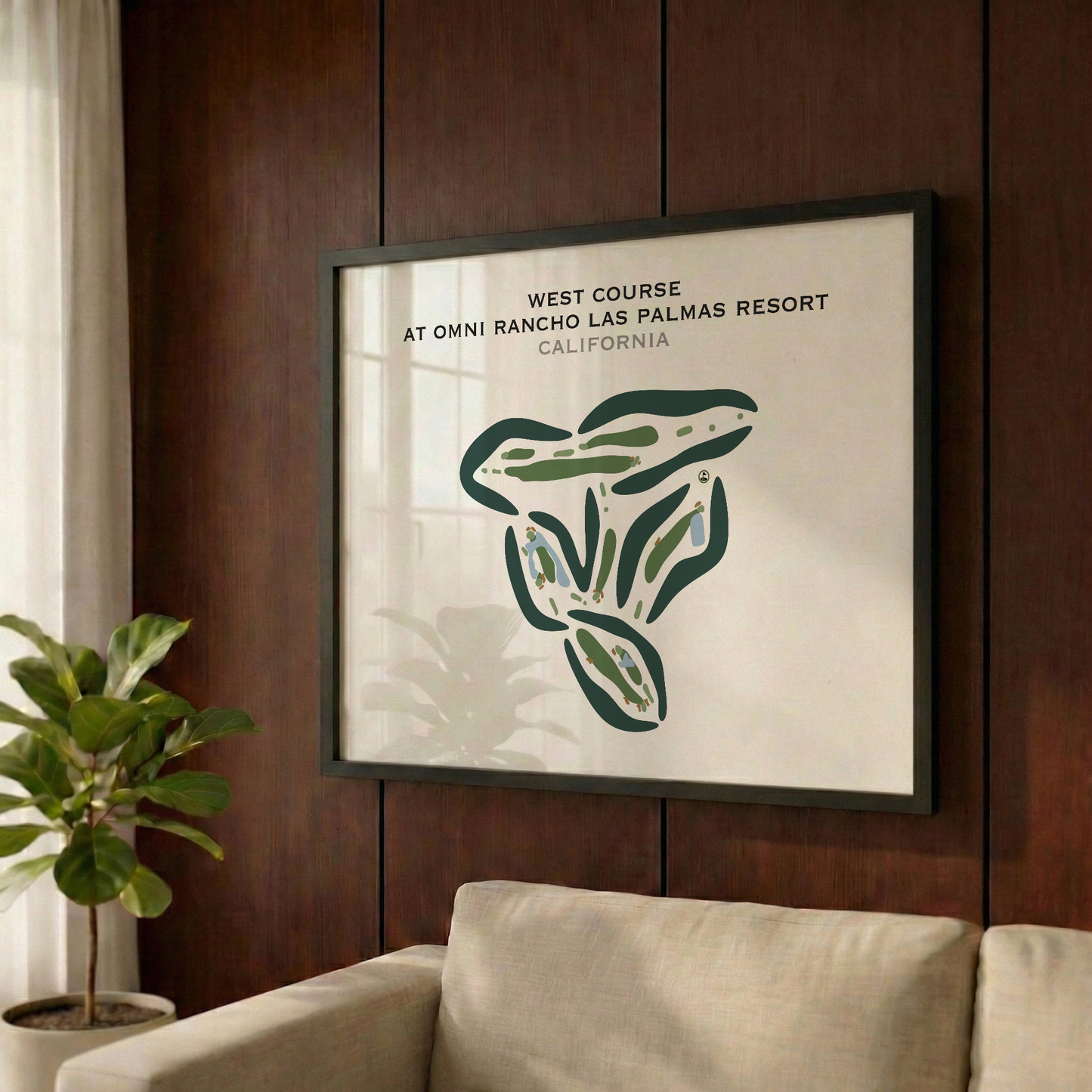 West Course at Omni Rancho Las Palmas Resort, California - Printed Golf Courses
