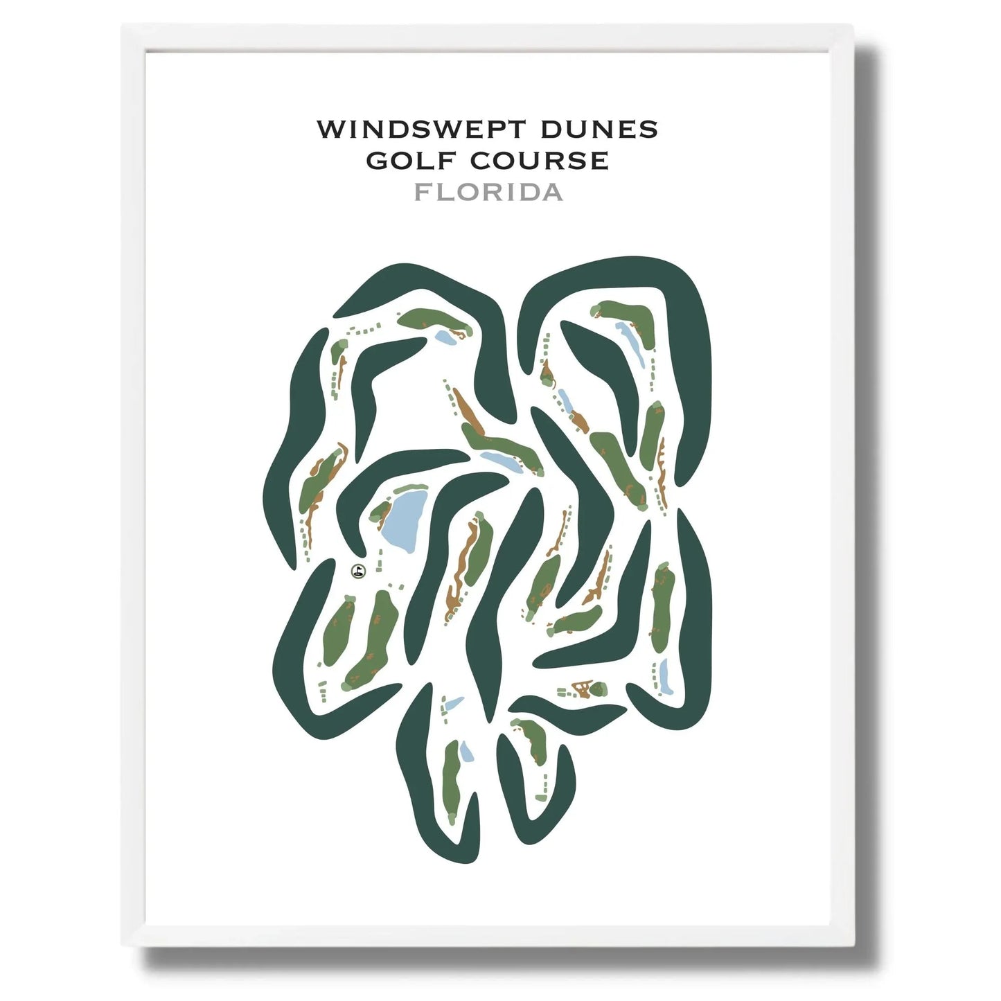 Windswept Dunes Golf Course, Freeport, Florida - Printed Golf Courses