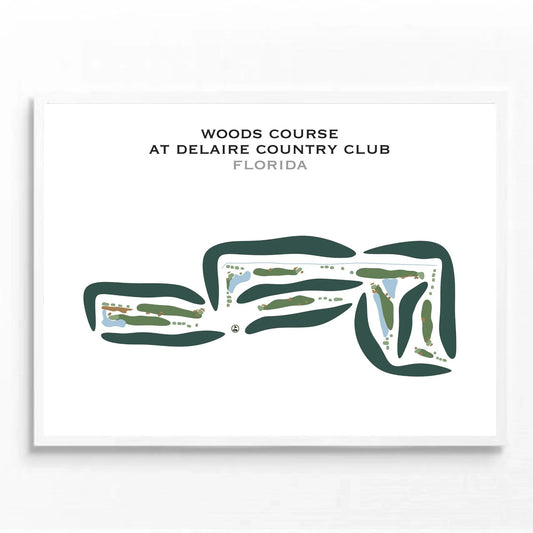 Woods Course at Delaire Country Club, Florida - Printed Golf Courses